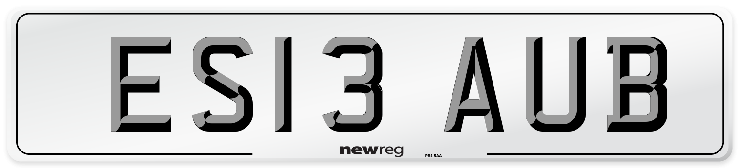 ES13 AUB Number Plate from New Reg